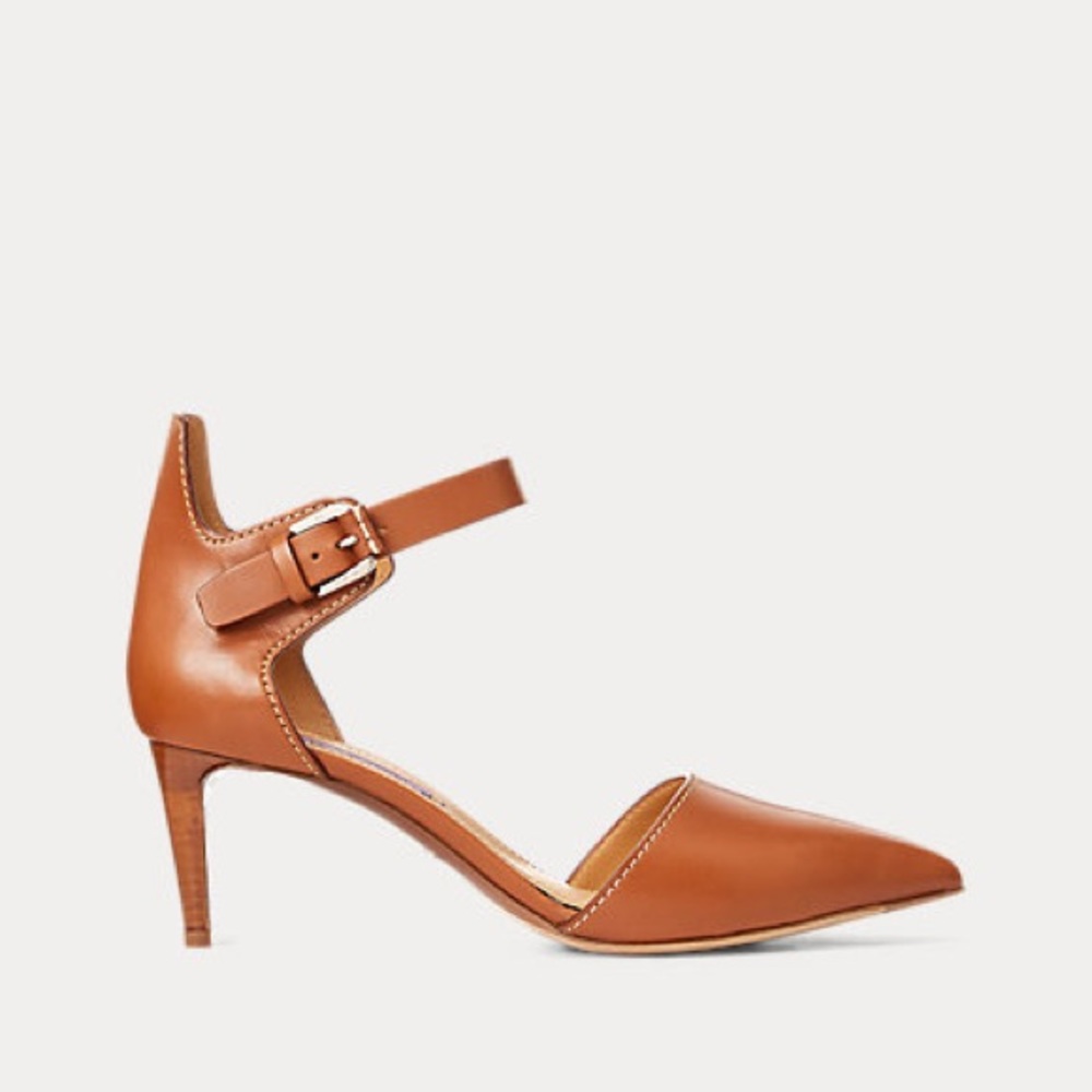 Ralph Lauren Purple Label  Pre Fall 2019 Didina Burnished Calfskin Pump 8.5B